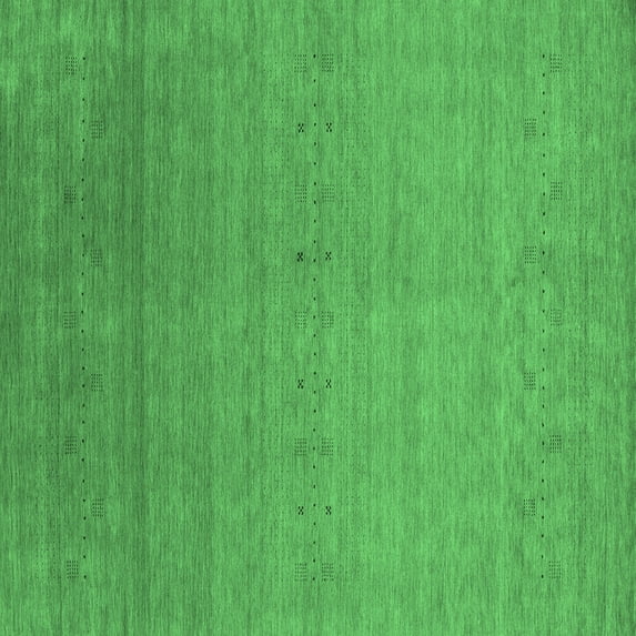 Ahgly Company Indoor Square Abstract Emerald Green Contemporary Area Rugs, 4' Square