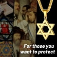thumbnail image 6 of U7 Mens Star of David Necklace 18K Gold Plated Jewish Pagan Pendant for Men Women with Stainless Steel 3mm Wheat Chain 22+2 Inches, 6 of 9