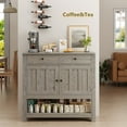 thumbnail image 6 of Aiho 35" Console Table with Drawers, Wood Entryway Table Hallway Table with 2 Drawe, 2 Door and Open Storage, Sofa Table for Living Room, Foyer and Corridor - Gray, 6 of 11