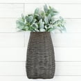 thumbnail image 2 of AuldHome Design Wall Hanging Pocket Basket; Woven Wicker Rustic Farmhouse Gray Washed Long Basket; 17 x 9 x 5 Inches, 2 of 8