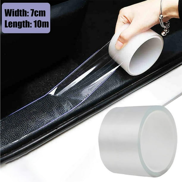Película protectora para coche Envoltura de vinilo transparente | Rollo de 7cm x 10m | Protector contra arañazos transparente autoadhesivo | Protección de pintura para carrocería, espejo, delantero
