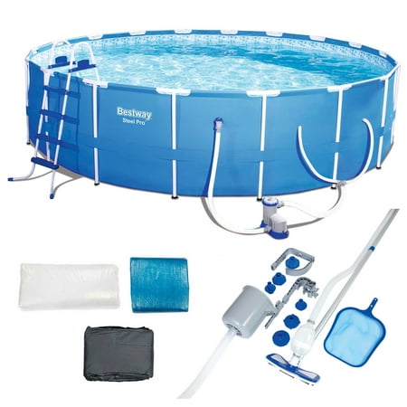 bestway hard sided pool ground above pools steel pro round frame accessories 48in 18ft walmart