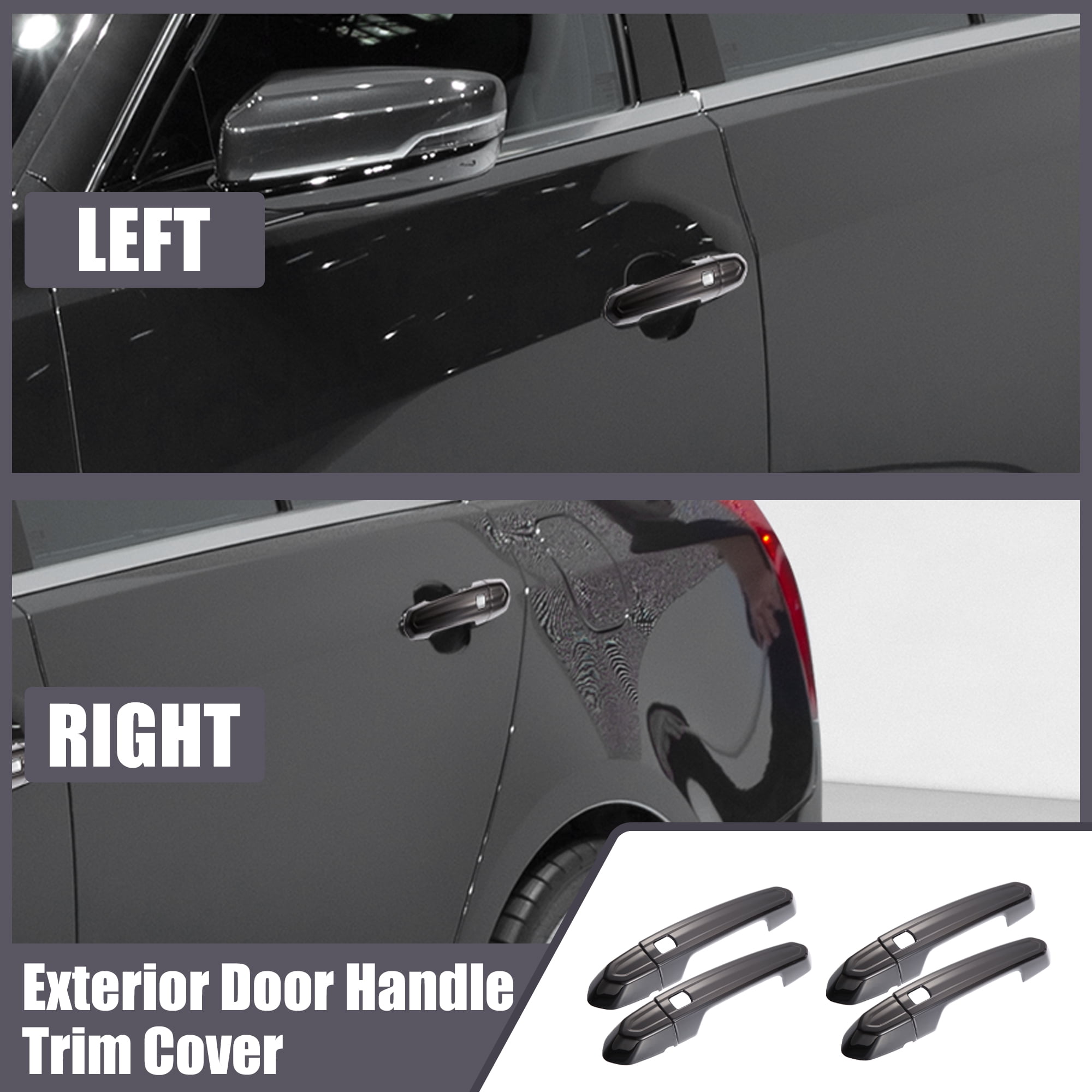 Unique Bargains Door Handle Cover for Cadillac XT4 XT5 XT6 CT4 CT6 CTS ATS XTS Gloss Black