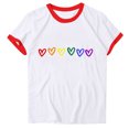 thumbnail image 4 of Été jusqu'à 65 % de Rabais Iumwxz Tunique Décontractée à Garniture Côtelée Coupe Classique T-Shirt Femmes t-Shirts Blouse Graphique Cœur Manches Courtes Col Rond t-Shirts pour Femmes Offres Prime Course Commande, 4 of 4