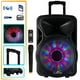 thumbnail image 2 of beFree Sound Altavoz PA portátil para fiestas con Bluetooth, recargable, de 12 pulgadas, 2500 vatios, con luces iluminadoras, negro, altavoz portátil BFS-12, 2 of 5