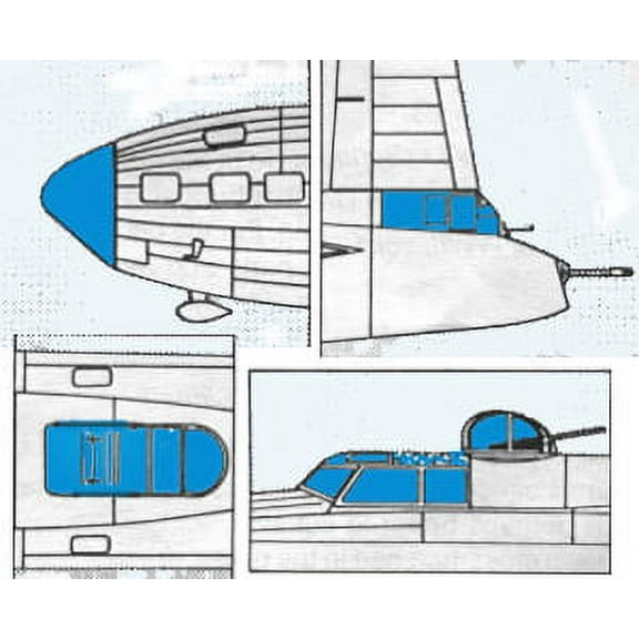 B-17 E/F Vacuform Canopy / Glazing for Minicraft / Academy (1/72 model kit accessory)