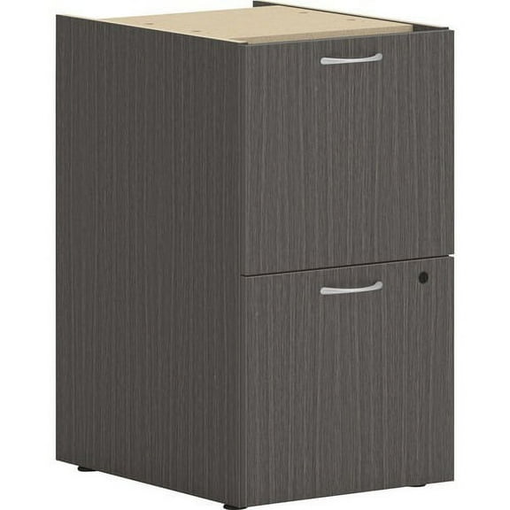 HON Mod Support Pedestal - 15"W 15" x 20" x 28" - 2 x File Drawer(s) - Finish: Slate Teak Laminate, Drawer