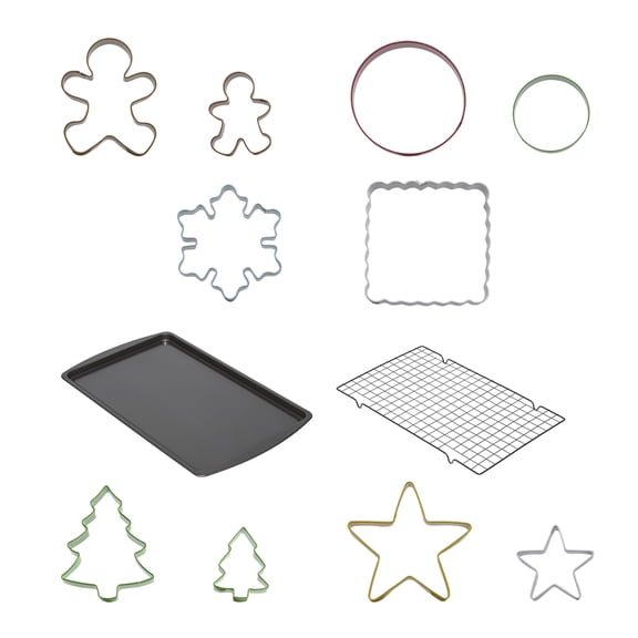 CHICAGO METALLIC 12 PIECE HOLIDAY BAKING SET, FOR MAKING COOKIES - ASSORTED