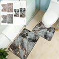 thumbnail image 1 of Juego de alfombrillas para baño 2 piezas | Alfombras de baño de poliéster antideslizantes absorbentes de agua y de secado rápido en forma de U, alfombras multicolor | 50x80cm y 40x60cm, 1 of 6