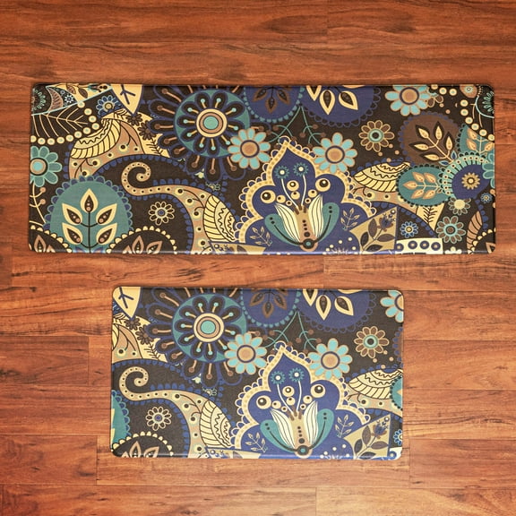 2PC Kitchen Mat Cushioned Anti-Fatigue Kitchen Rug Waterproof Non-Slip Heavy Duty 17.7x30 17.7x47inch