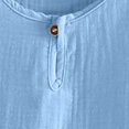 thumbnail image 4 of Juorvia Cotton Linen 2 Piece Outfits for Girls Kids Loose Fitted Crew Neck Tees Elastic Waist Shorts(1-2Years,Sky Blue), 4 of 5