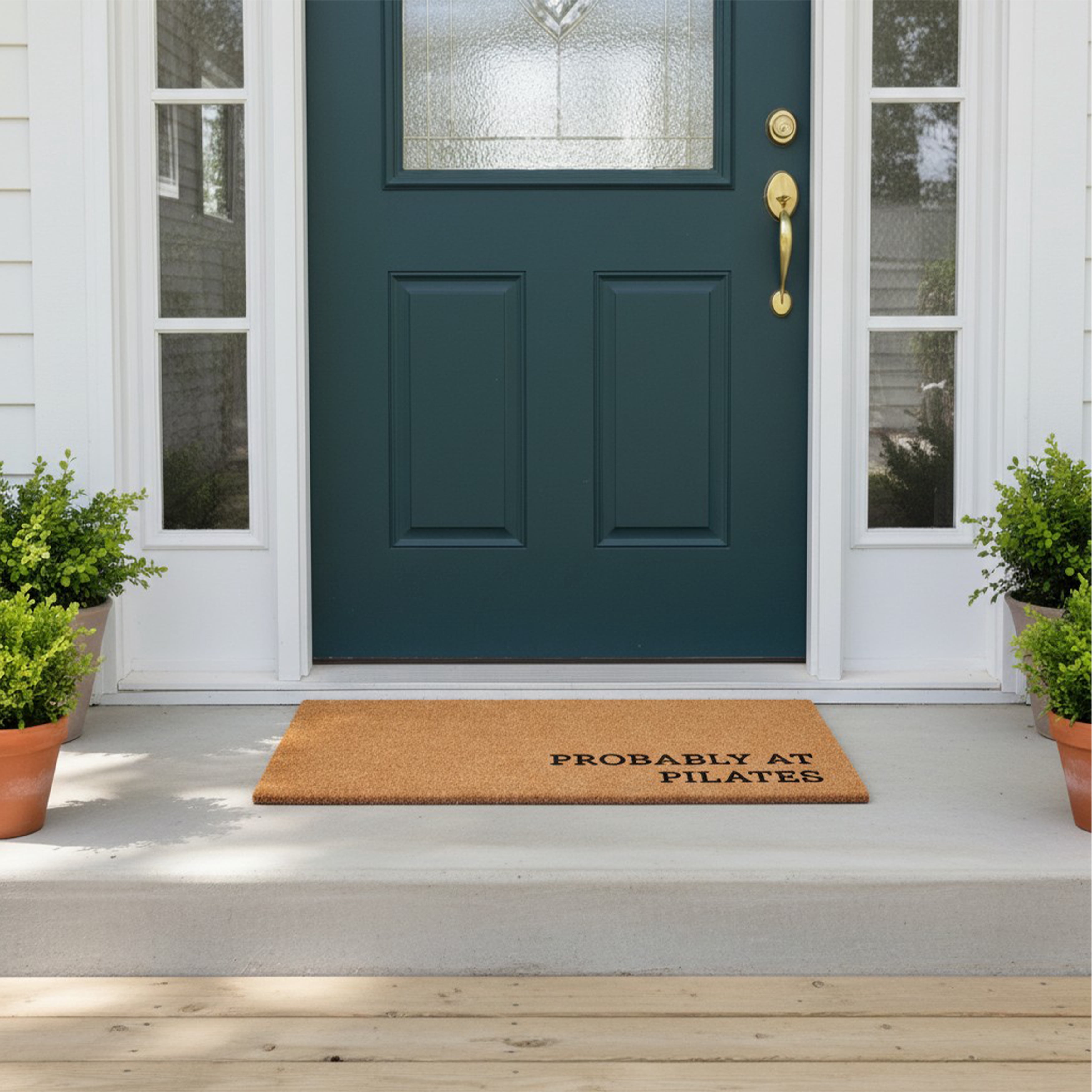 Probably at Pilates Non Slip Vinyl Backing, Front Door Mat, Entryway Door Mat, 17"x29"
