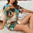 thumbnail image 4 of Fotbe Funny Swimming Chihuahua Conjunto de Pijama Estampado para Mujer, 2 Piezas, Ropa de Dormir con Camiseta de Manga Corta y Shorts Suaves-XX-Large, 4 of 6
