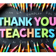 thumbnail image 4 of Colorful Thank You Teachers Backdrop Banner, Teacher Appreciation Day Decor, Education Theme Background, for Classroom Celebrations Teacher Parties Photo Props, 4 of 4