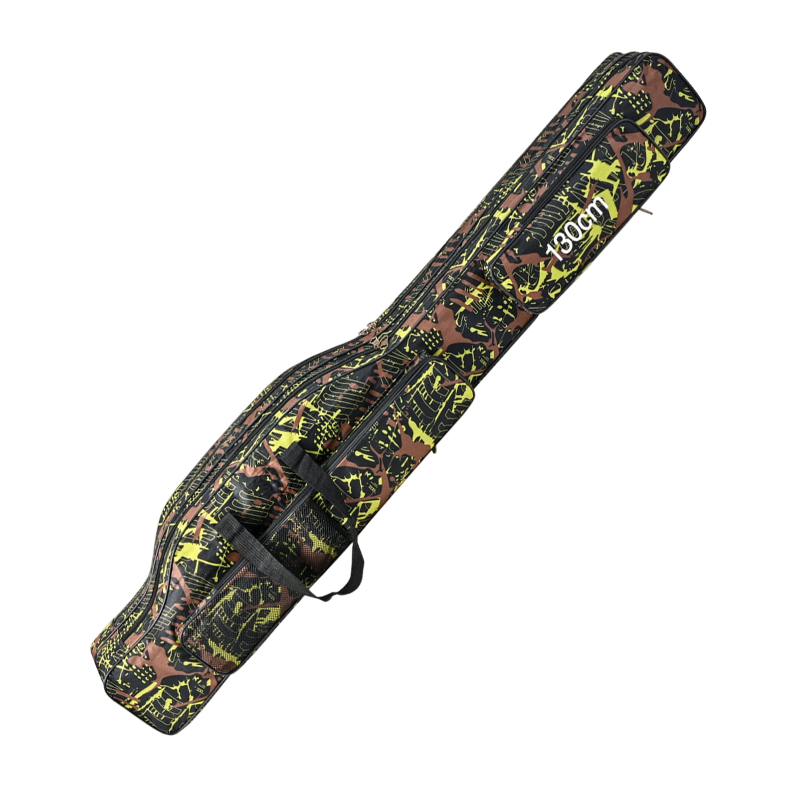 golytefs Fish Tackle Rod Holdall Bag Waterproof Oxford 130cm Fishing Reel Tackle Storage Bag Case Large Capacity 130cm for Men Family Travel Gifts (Green Camouflage)