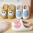 thumbnail image 2 of Smiling Face Plush Cotton Slippers Female Home Cute Thick-soled Cartoon Non-slip, 2 of 3