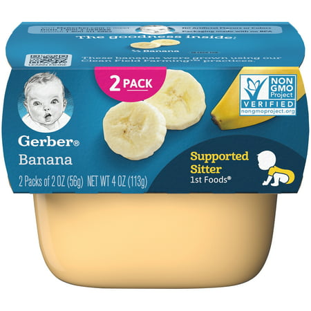Gerber 1st Foods Banana Baby Food, 4 oz. Sleeve (Pack of (Best First Foods For Baby)