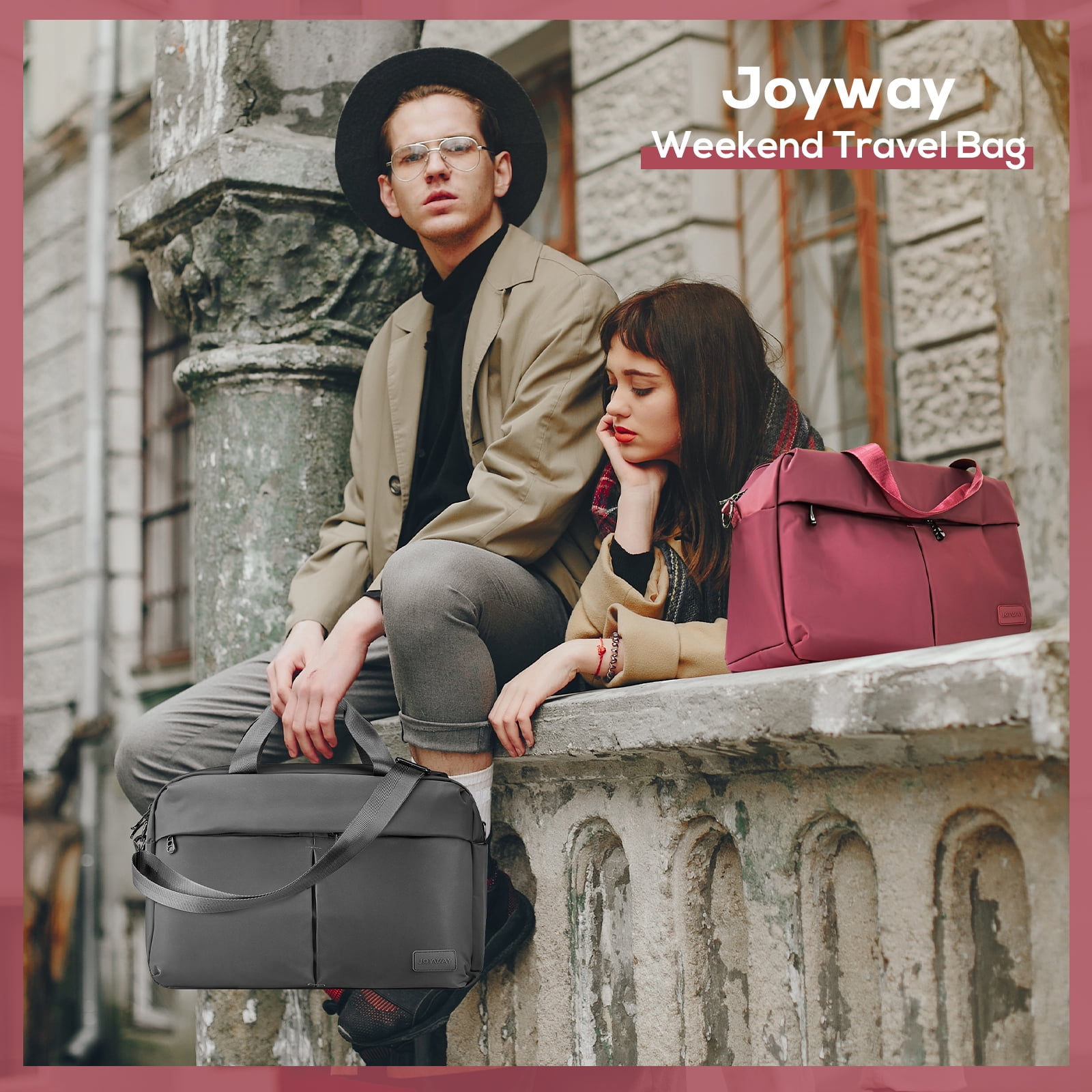 Joyway Travel Duffel Bag with Laptop Compartment, 15.6" Carry-On Bag, Sports Gym Bag with Shoulder Strap, Weekend Travel Bag