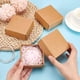 thumbnail image 3 of Paquete de 20 cajas cuadradas de regalo con tapa, de papel kraft marrón, 8,6 x 8,6 x 3,6 cm. Ideales para envolver regalos, dulces, joyas o obsequios de cumpleaños., 3 of 9