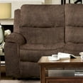 thumbnail image 4 of Furniture of America Caddo Upholstered Fabric Dark Brown Reclining Sofa, 4 of 5