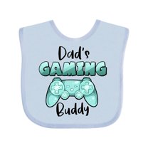 Inktastic Dad's Gaming Buddy Aqua Controller Boys or Girls Baby Bib