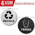 thumbnail image 3 of 4 Pack Recycle Logo and Trash can Sticker to Organize Your Trash - for Garbage containers and Recycle Bins - Premium Vinyl Decal (Wood Planks - White Black, XSmall), 3 of 4
