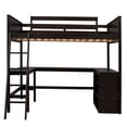thumbnail image 5 of JERFIT Full Loft Bed with Shelves, Desk, Espresso, 5 of 10