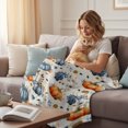 thumbnail image 4 of Fall Pumpkin Throw Blanket for Couch,Lightweight Flannel Fleece Blanket,Thanksgiving Autumn Daisy Rustic Leaves Beige Microfiber Plush All Season Decorative Blankets for Sofa Office Travel 40"x50", 4 of 9