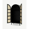 thumbnail image 2 of Luxury Handicrafts Wardrobe Armoires, 34.65 x 22.83 x 74.02, Rattan Wood Black, 2 of 5