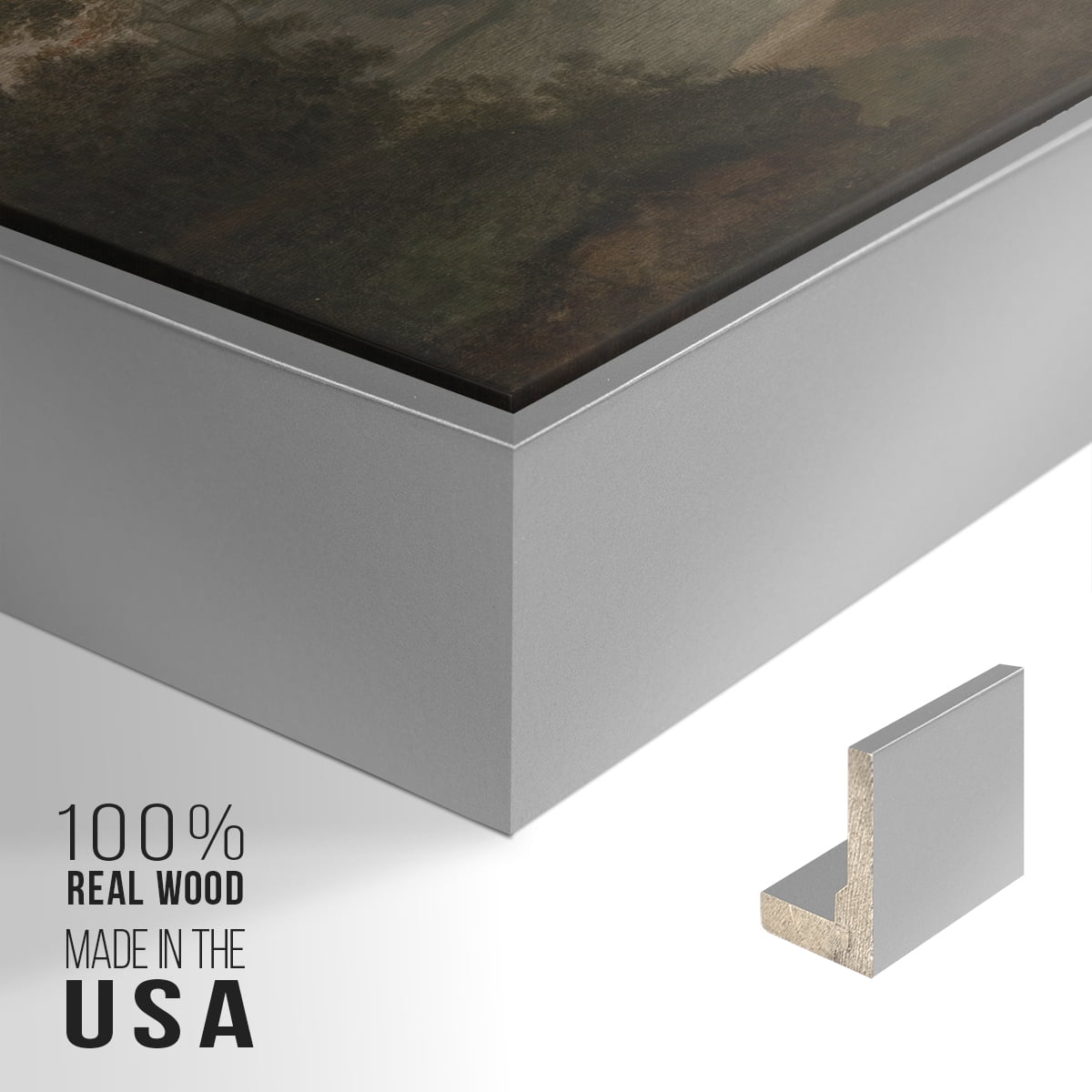 Vintage Landscape-XXVII By Wexford Home Framed in Silver Wood Gallery Wrapped Canvas 17 in. x 25 in.