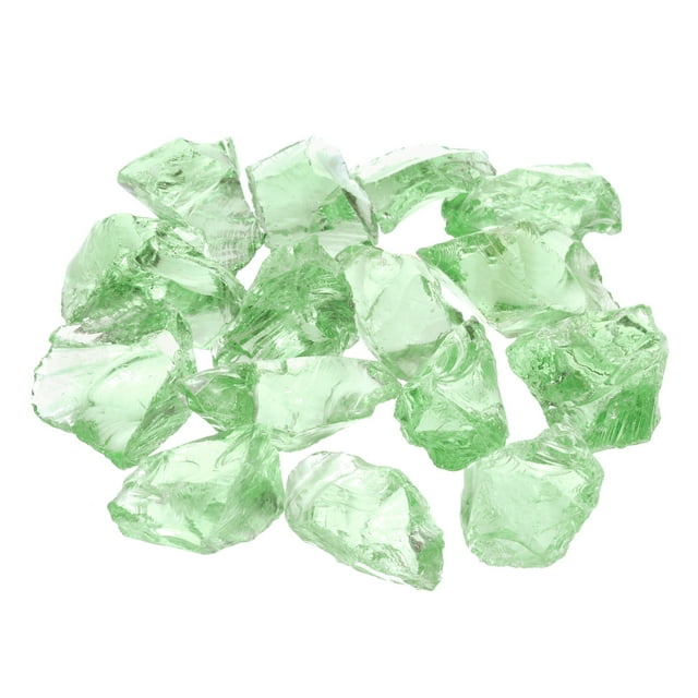 Fire Glass for Fire Pit, 2-3mm(1/9") High Luster Natural Glass Rocks, Olive Green