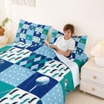thumbnail image 3 of Erosebridal Sport Golf Full Size Sheets 4-Piece for Kids Boys,Blue Teal Plaid Bed Sheets for Teens,Super Cozy Room Decor, 3 of 5