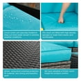 thumbnail image 2 of Patio Furniture Set, Walsunny 7 Piece All Weather Outdoor Sectional Sofa, Wicker Patio Conversation Set with Cushions and Tempered Glass Table for Backyard Porch, Blue, 2 of 7
