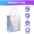thumbnail image 2 of 10Pcs Iridescent Glossy Gift Bags Medium Size, 8x4x10 Inch Holographic Reusable Gift Bags with Handles & Sturdy Base, Ideal for Birthday, Wedding, 2 of 8