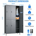 thumbnail image 4 of GangMei 6 Doors Metal Storage Locker Cabinet with Code Lock, Industrial Storage Locker for Employees, Large Steel Storage Locker Cabinet for School Office Gym Bedroom,Assembly Required (Dark Gray), 4 of 7