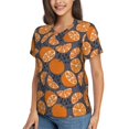 thumbnail image 5 of Yiaed Various Oranges Print Women's T Shirt V-Neck Short Sleeve Shirt Casual Breathable Tee Summer Tops-XX-Large, 5 of 5