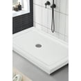 thumbnail image 4 of BeesClover Shower Base with Left Stainless Steel Drain, Rectangular Acrylic Shower Pan Tray with Slip Resistant Textured Surface for Modern Bathroom Floor, Easy Clean, 4 of 8