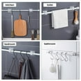 thumbnail image 6 of 2 Pcs Curtain Rod Holder,No Drill Curtain Rod Brackets,Self Adhesive Adjustable Curtain Rod Hooks,Curtain Rods Hooks For Window Home Kitchen Bedroom Hotel ,Curtain Rod Wall Brackets Hooks,White, 6 of 9