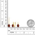thumbnail image 2 of Gem Stone King 18K Yellow Gold Plated Silver Red Garnet and White Lab Grown Diamond Pendant and Earrings Jewelry Set for Women (6.57 Cttw, with 18 inch Chain), 2 of 4