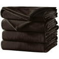 thumbnail image 1 of Sunbeam Velvet Plush Electric Heated Throw Blanket Walnut Brown, 1 of 1
