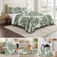thumbnail image 6 of Quilts Twin XL Size, Dark Sage Green Coral Coastal Soft Comforter Bedding Set for Bed, Summer Beach Nautical Ocean Lightweight Quilted Bedspread with Pillow Cover(2 Pieces) for All Season, 68x98 Inch, 6 of 9