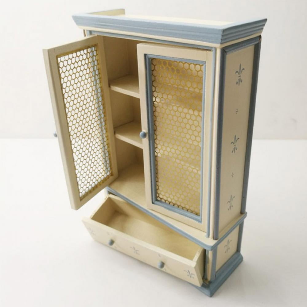1:12 Scale Natural Finish Display Cabinet Dolls House Kitchen Hall Accessory 115 