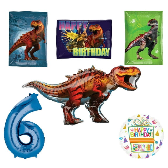 Jurassic World Dinosaur 6th Birthday Party Supplies and Balloon Decorations