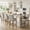 Grey-Linen, variant on Dayalane Modern Farmhouse Bar Stools Set of 2, 26.5" Counter Height Bar Stools with Armrests, Faux Leather Upholstered & Solid Wood Legs Island Chairs for Dining Rooms Kitchens Pub, Brown