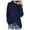Navy, variant on Women Button Neck Long Sleeve Wrap Sweater Sweatshirt Pullover Tops Blouse Women S Shirts Casual M