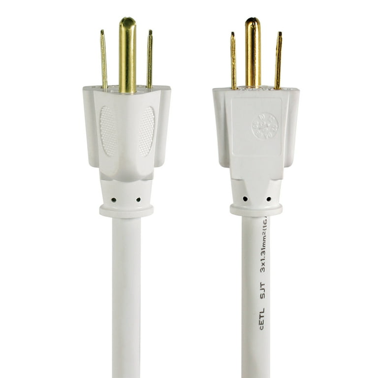 Hyper Tough 10FT 16AWG 3 Prong White Indoor 3-Outlet Extension Cord Hyper Tough 10FT 16AWG 3 Prong White Indoor 3-Outlet Extension Cord