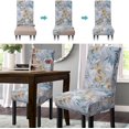 thumbnail image 6 of Dining Chair Covers Set of 6, Stretch Printed Flower Dining Chair Cover, Parsons Chair Covers Removable Washable Chair Slipcover Protector for Dining Room, Kitchen, Ceremony (Leaf Pattern1), 6 of 6
