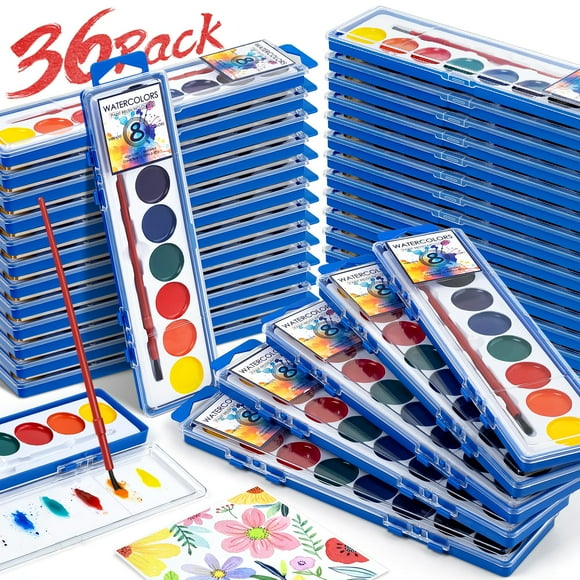Set de pintura de acuarela Duchong, paquete de 36, 8 colores para niños con pincel
