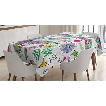 Ambesonne Butterfly Tablecloth Rectangular Table Cover, Paisley Dragonfly, 60"x84", Multicolor