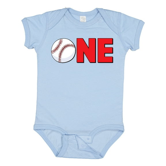 Inktastic One with Baseball Baby's First Birthday Boys or Girls Baby Bodysuit